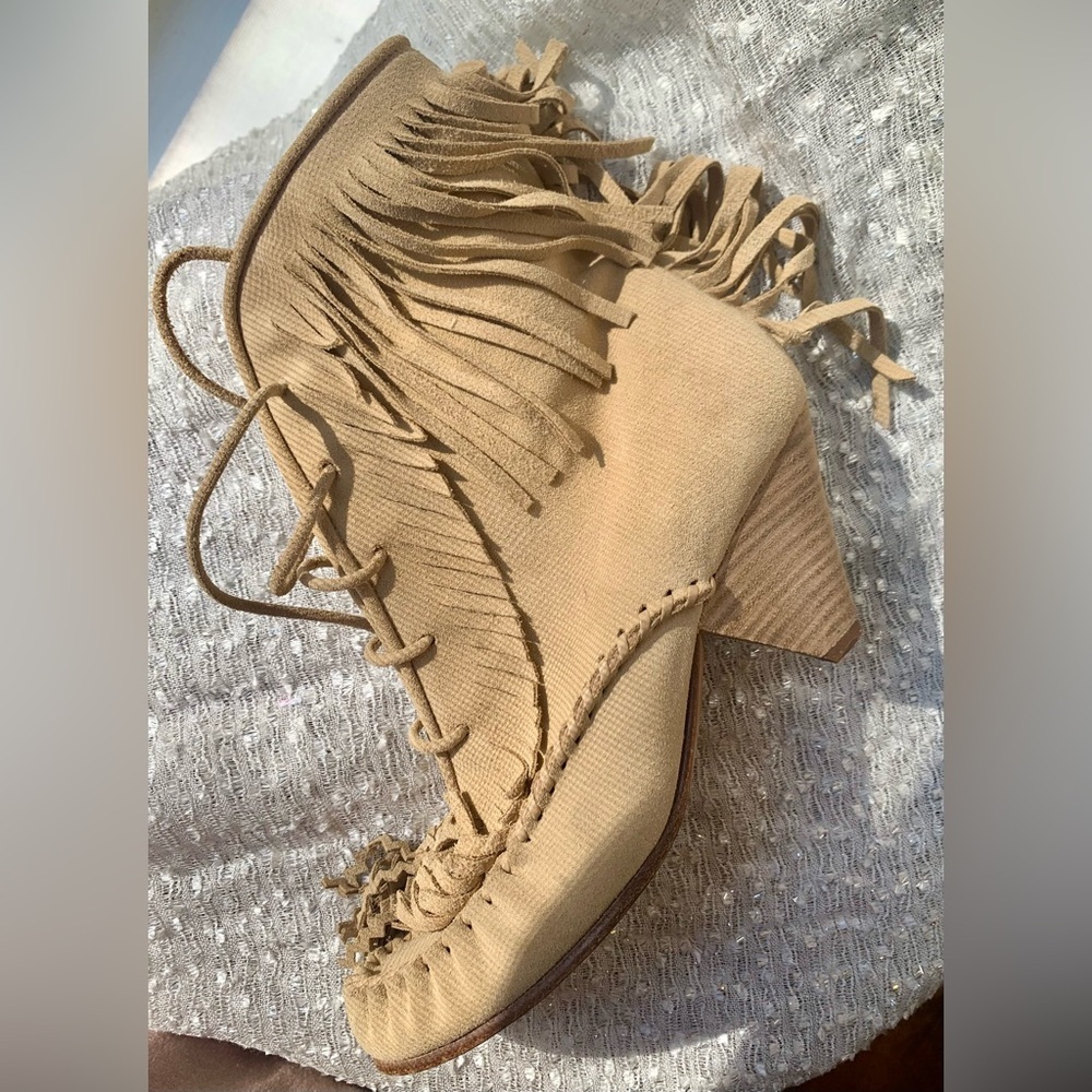 Coach Fringe Suede Moccasin Ankle Boots - Size 6.5B - Picture 3 of 16